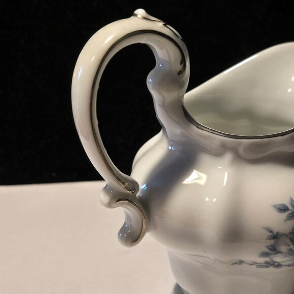 Vintage Blue Bouquet Platinum porcelain pitcher by Johann Haviland - Picture 4 of 10